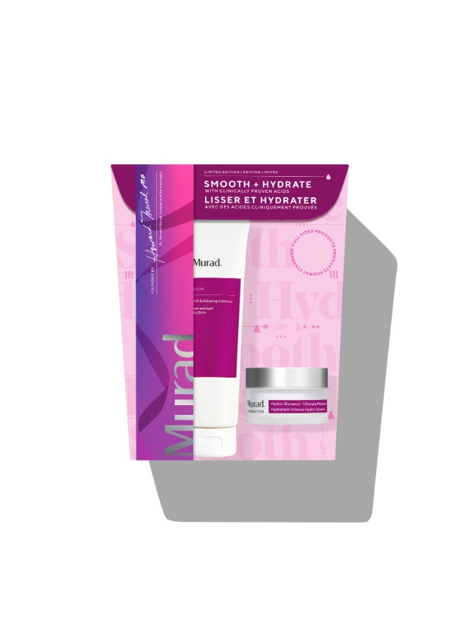 Murad Smooth + Hydrate Acid Treatment Kit | Exfoliating Skincare Set with AHA/BHA Treatment, Hydrating Serum & Moisturizer | Refines Texture, Unclogs Pores & Boosts Glow - Image 2